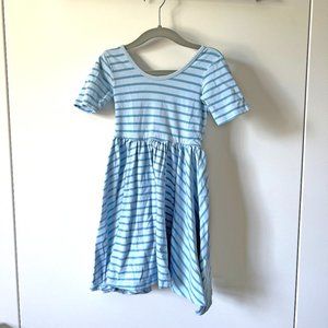 Alice + Ames ballet twirl dress, blue stripe sz 5